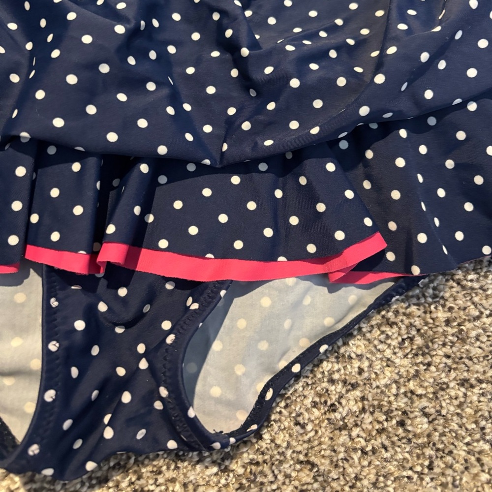 Mazu Navy Blue with White Polka Dots One Piece Swimsuit - Picture 3 of 4